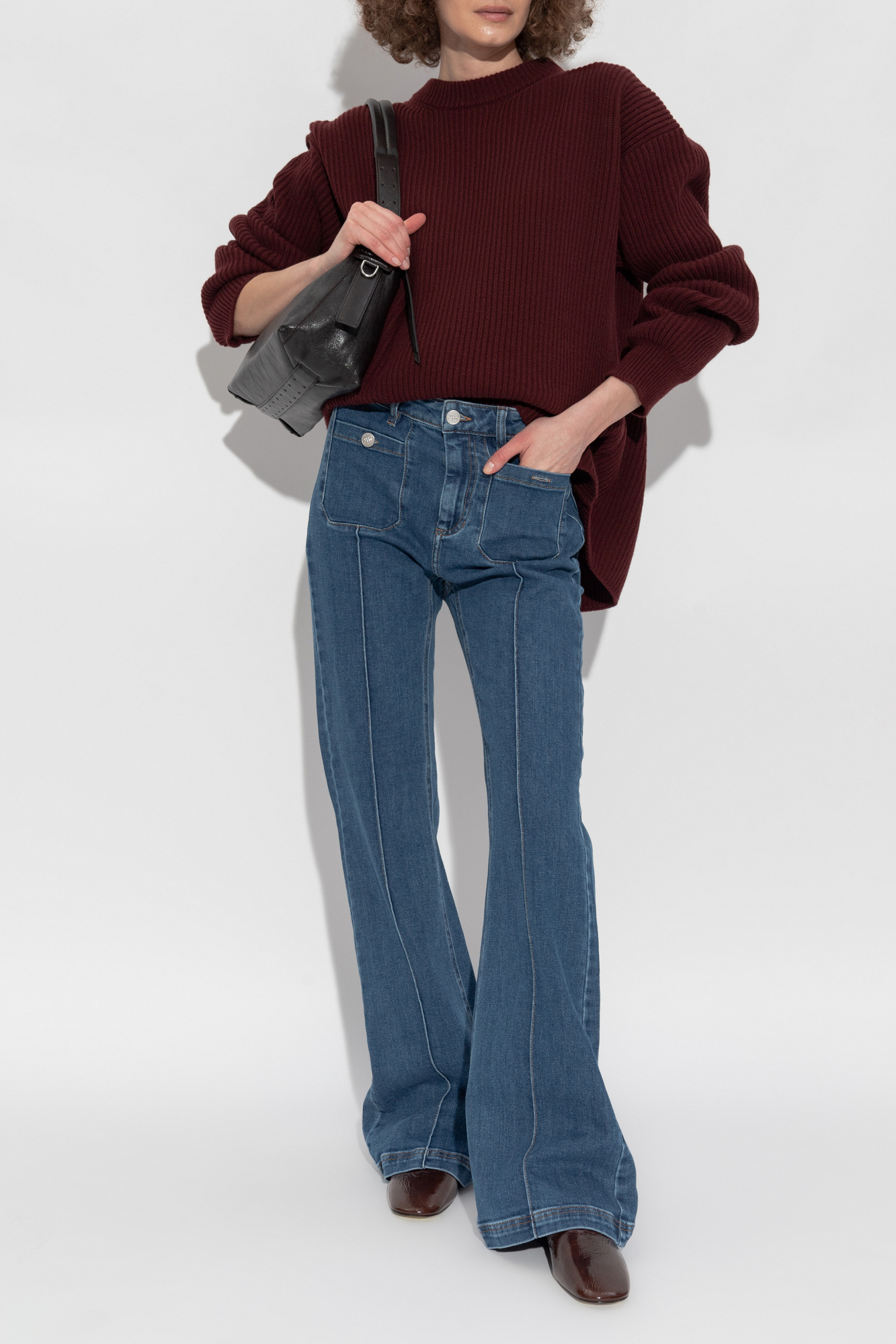 JIL SANDER 19aw PATCHWORK SWEATER サイズ44 Jil Sander Off-White Patch Sweatshirt Jil Sander